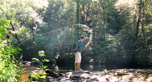 stage spey cast en bretagne,ardent pêche,jean-baptiste vidal guide de pêche en bretagne,spey casting,canne à deux mains,lancer spey ou scandinave